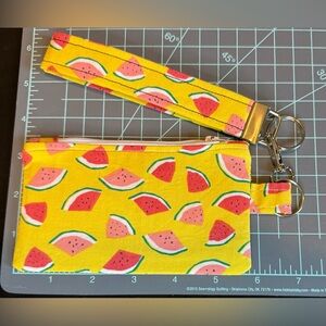 Watermelon Print Coin Purse with Keyfob Wristlet